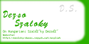 dezso szaloky business card